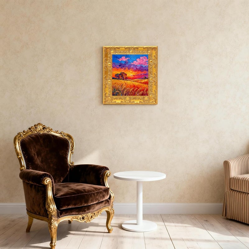 WEITAVAS 16x20 Antique Gold Ornate Canvas Frame, Solid Wood Floater Frame, Baroque Gallery Frames for Oil Paintings & Art Prints, Floating Frames for Canvas Painting (16x20) - Image 5